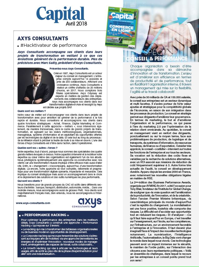 Article Conseil Capital Avril 2018 Axys Consultants